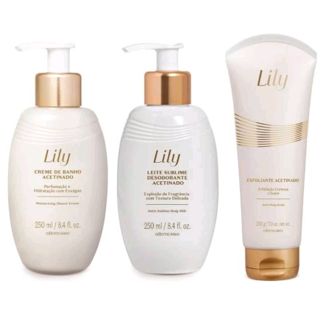 Lily O Boticário Esfoliante Hidratante Desodorante ou Creme de Banho ou Antitranspirante ou Shampoo ou Condicionador