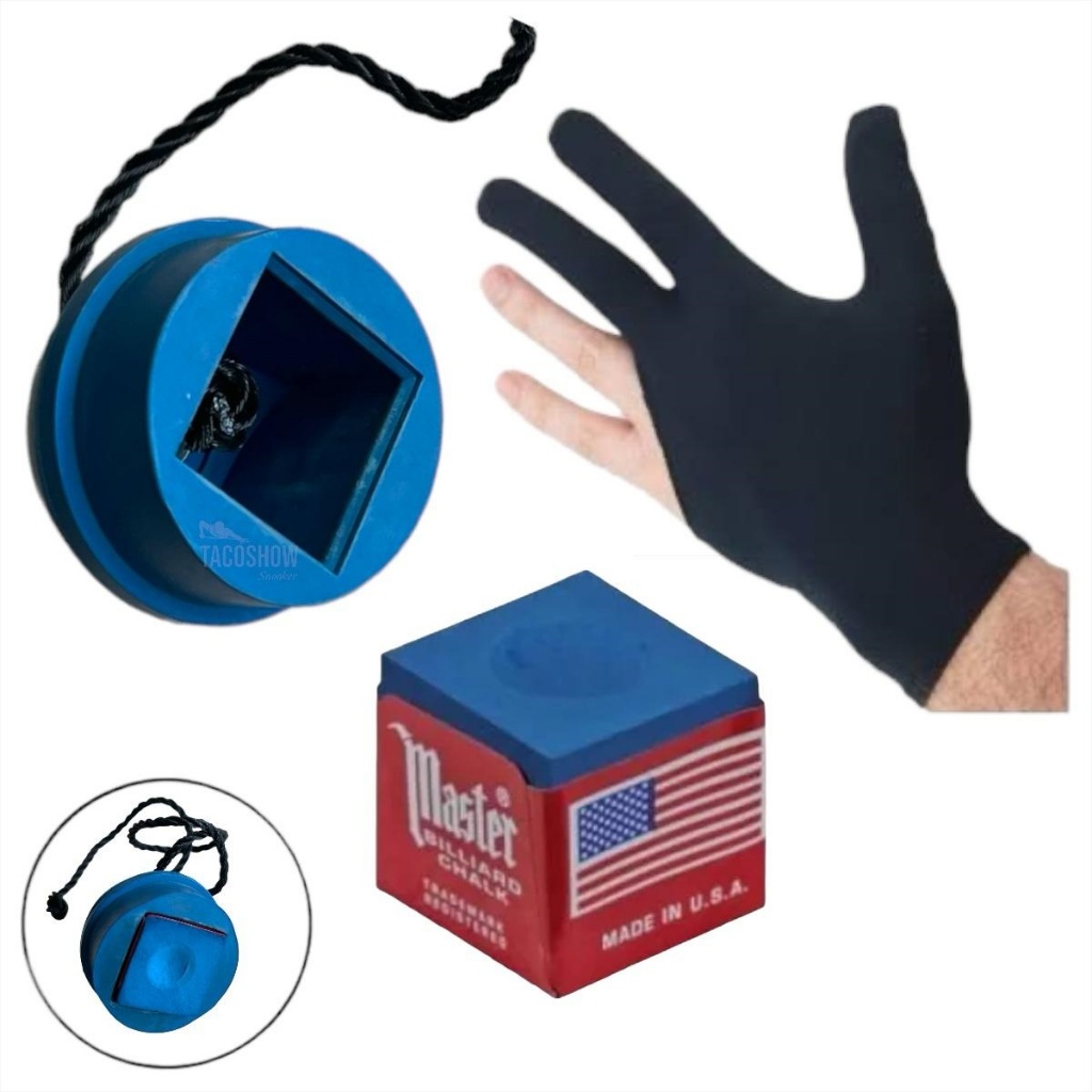 Porta Giz Emborrachado Borracha Bilhar ou Luva 3 Dedos Snooker Lycra ou e Giz Master Triangle king