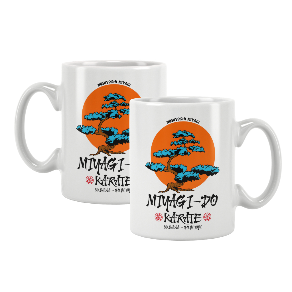 Caneca Miyagi-Do Karate Cobra Kai Karate Kid Série Filme Branca 325 ML