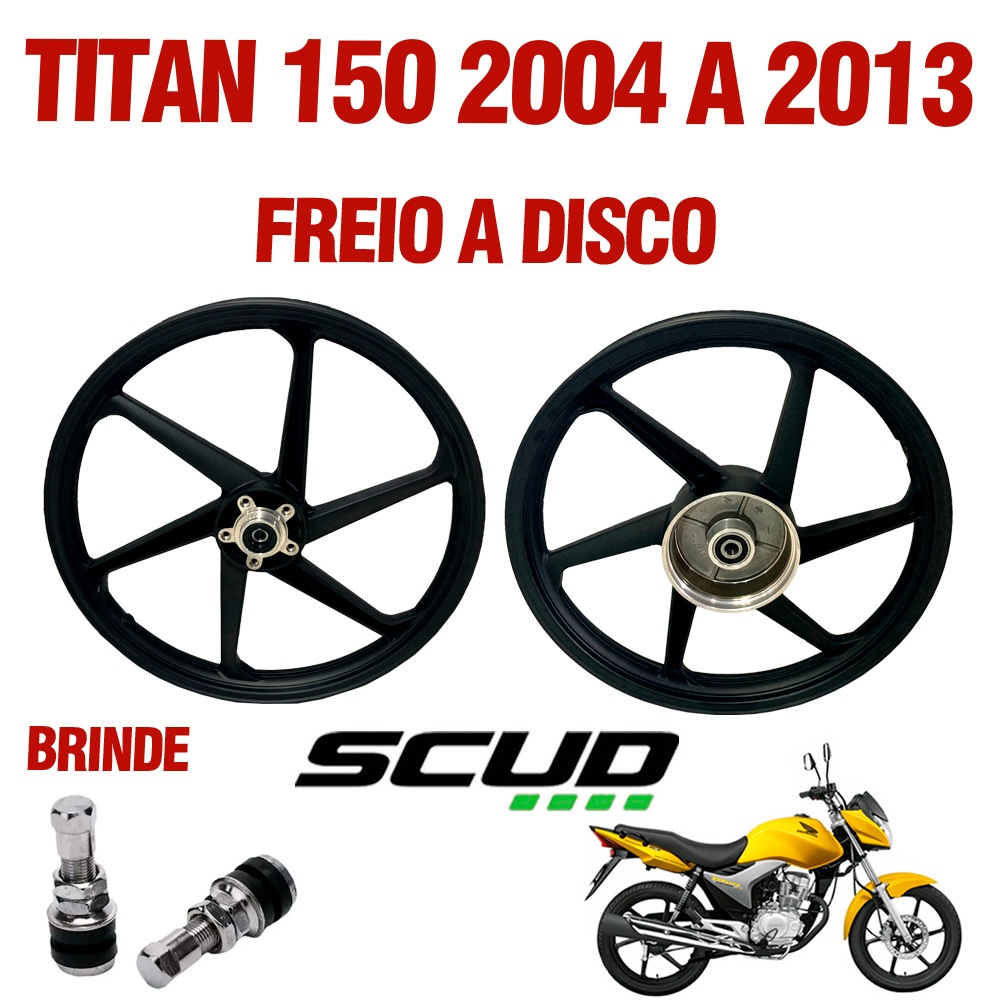 Rodas Liga Leve Cg 150 04/08 6 Palitos Esd Disco Preto Scud em Oferta na Shopee