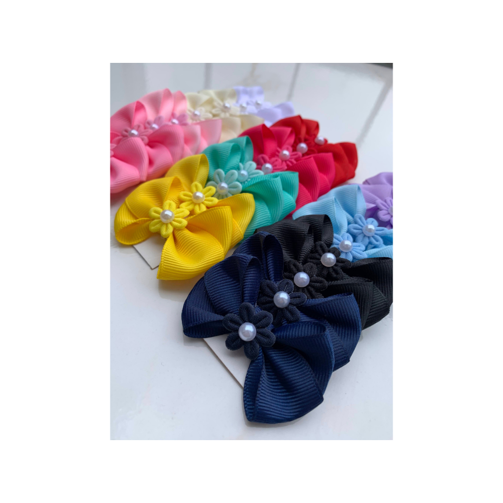 Kit 12 Pares Laço Pet Tamanho M Pet shop lacinho flor