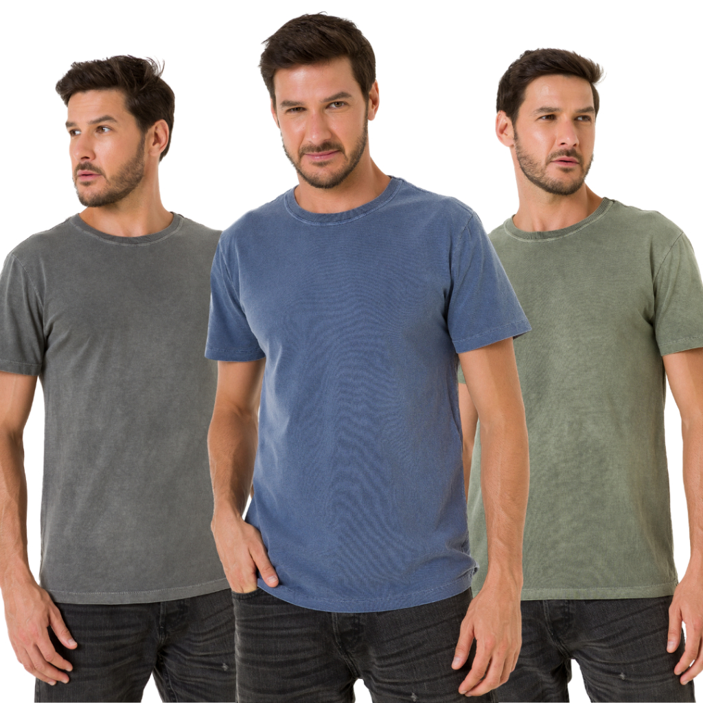 Kit 3 Camiseta Premium Estonadas 100% Algodão em Oferta na Shopee
