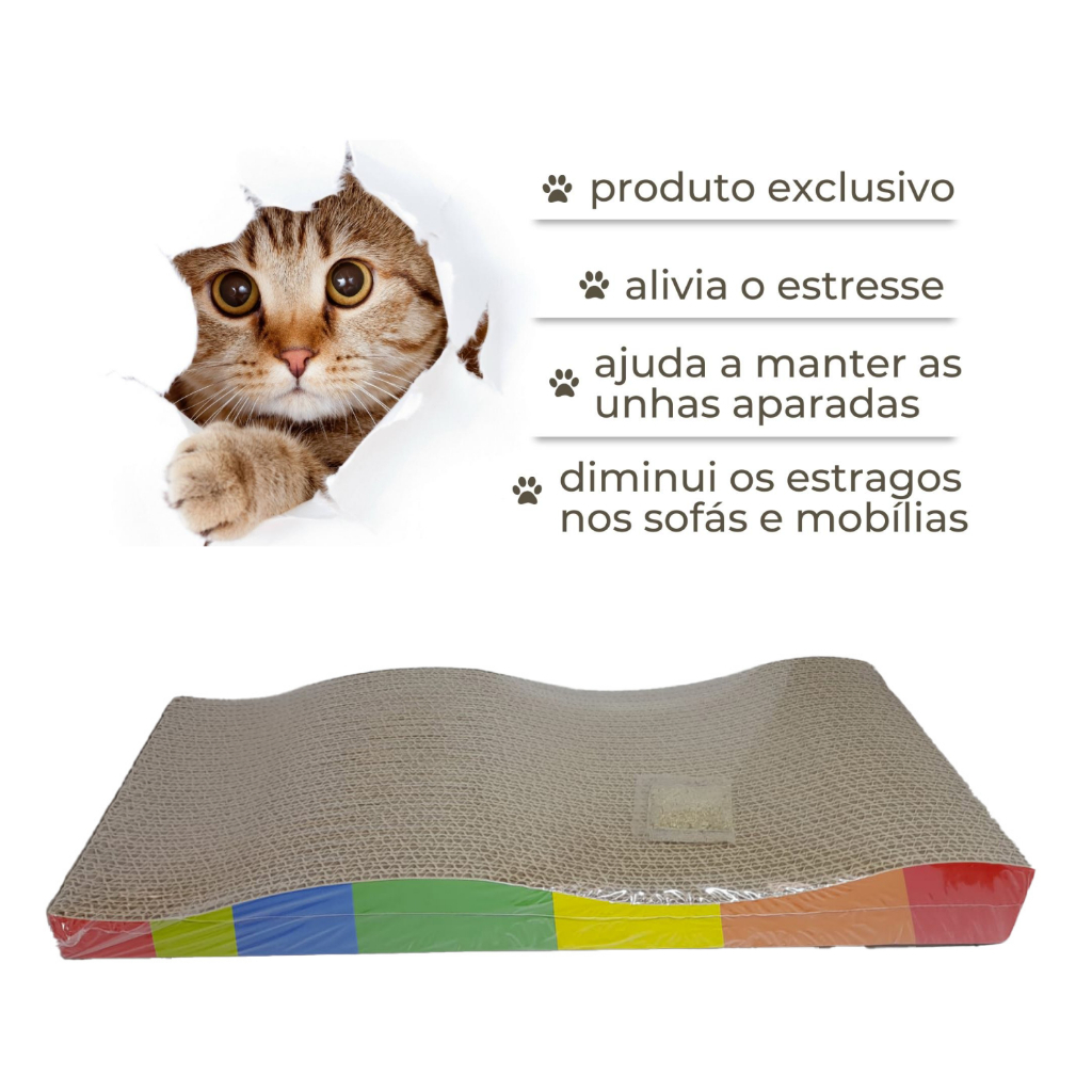 Arranhador Para Gato Papelão Placa Ondulada Com Catnip / Catnip Abacate