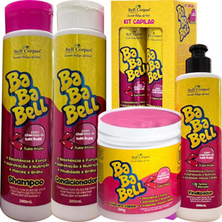 kit Bell Corpus Hidratação de Cabelo babablu Charmelle Cheirinho de Tutti Frutti