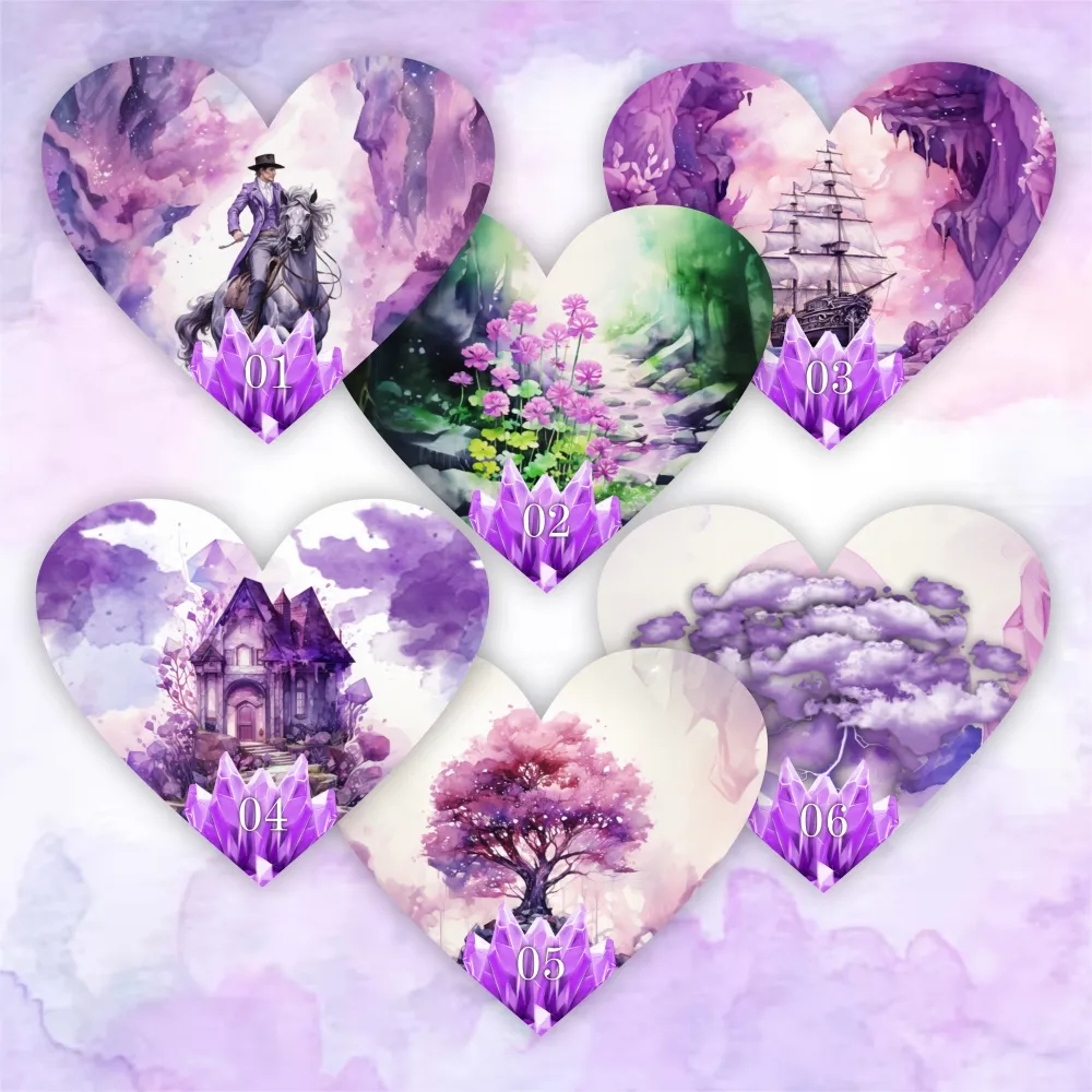 CORAÇÃO AMETISTA LENORMAND - Baralho Cigano - Petit Lenormand