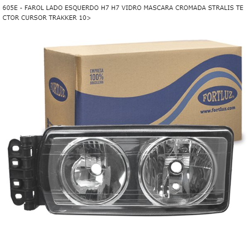 FAROL LADO ESQUERDO H7 H7 VIDRO MASCARA CROMADA STRALIS TECTOR CURSOR TRAKKER 10>