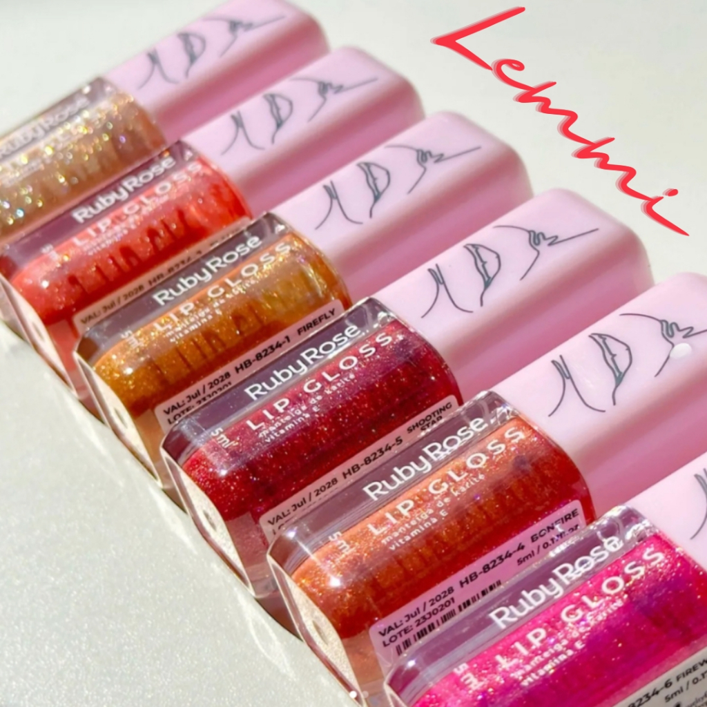 Gloss Labial Ruby Rose Com Brilho