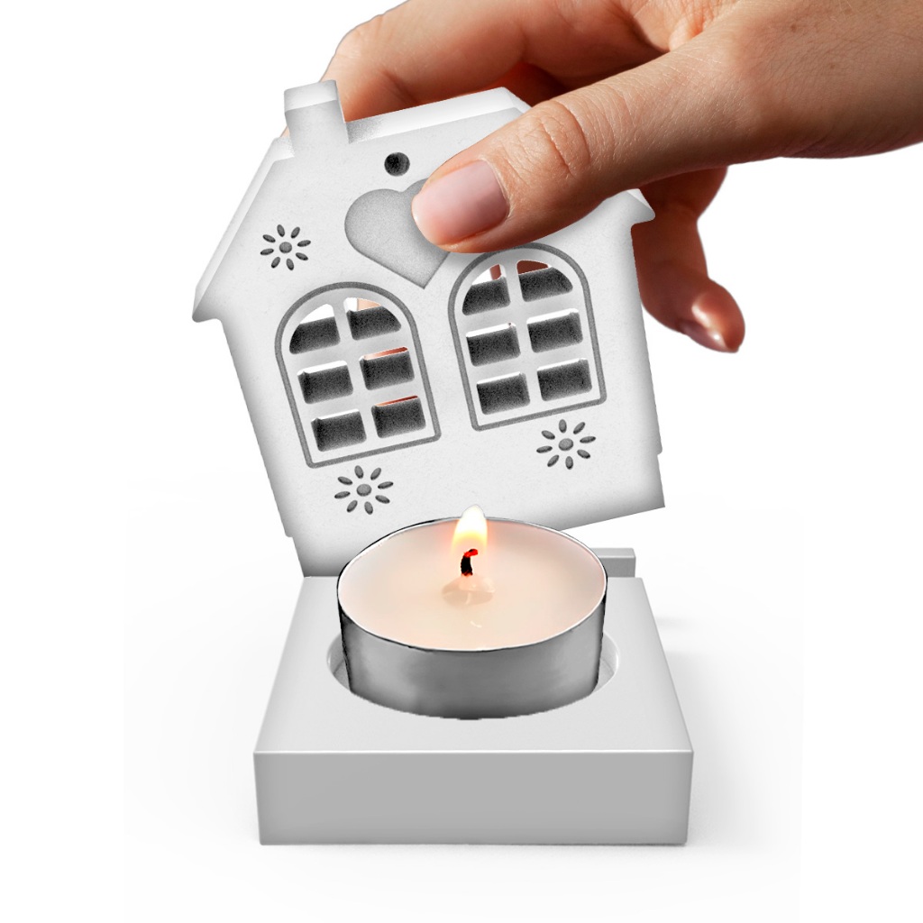 Forma de Silicone Artesanal Base com Casinha porta Vela Rechaud | Casa | Cimento Gesso