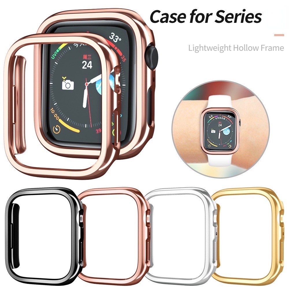 Capa Case Bumper Acrílica Para Apple Watch 38mm 40mm 41mm 42mm 44mm 45mm 49mm Watch 10 42mm 46mm Metálica em Oferta na Shopee