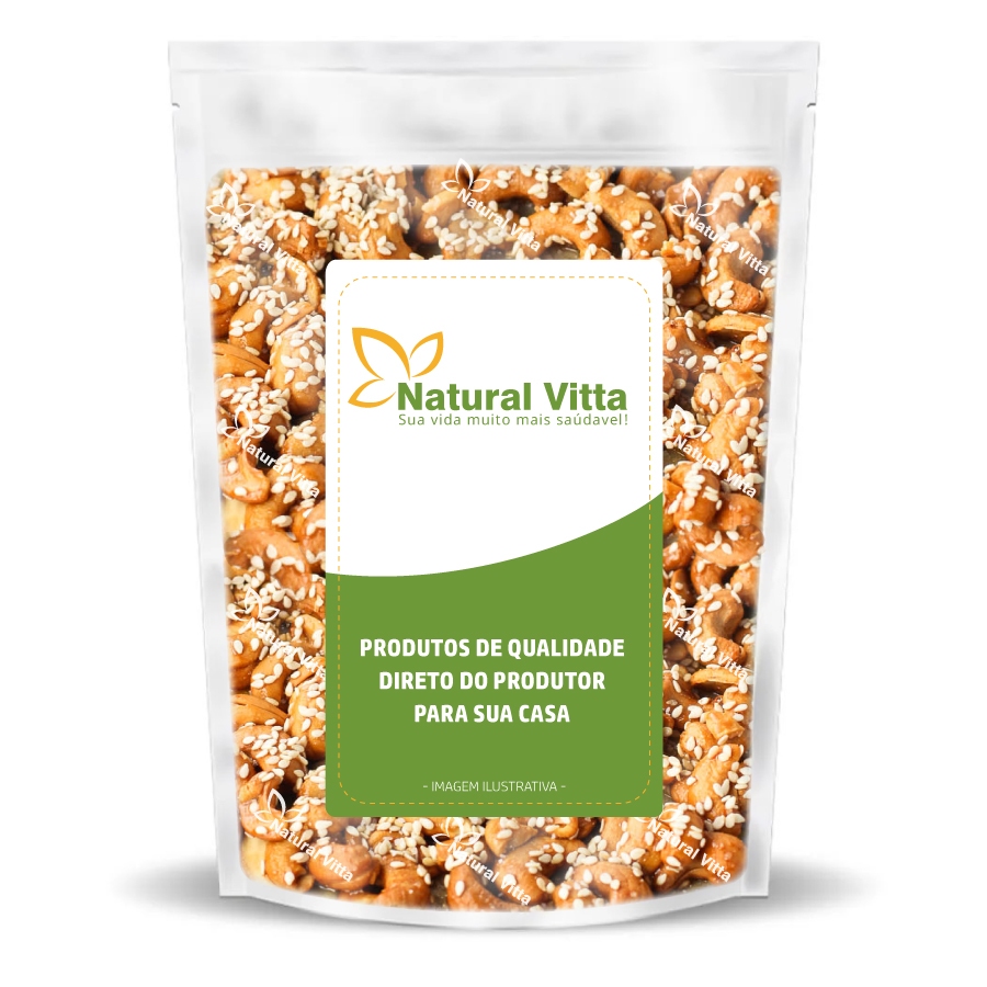 Castanha de Caju Caramelizada 1kg - Com Gergelim ou Coco em Oferta na Shopee