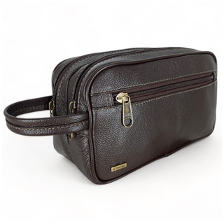 Necessaire Estojo de Couro Legítimo Le Voyage Grande Espaçosa em Oferta na Shopee