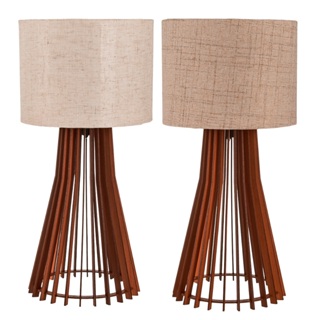 Kit 2 Abajur Rústico De Madeira Para Decorar Quarto, Sala De Estar em Oferta na Shopee