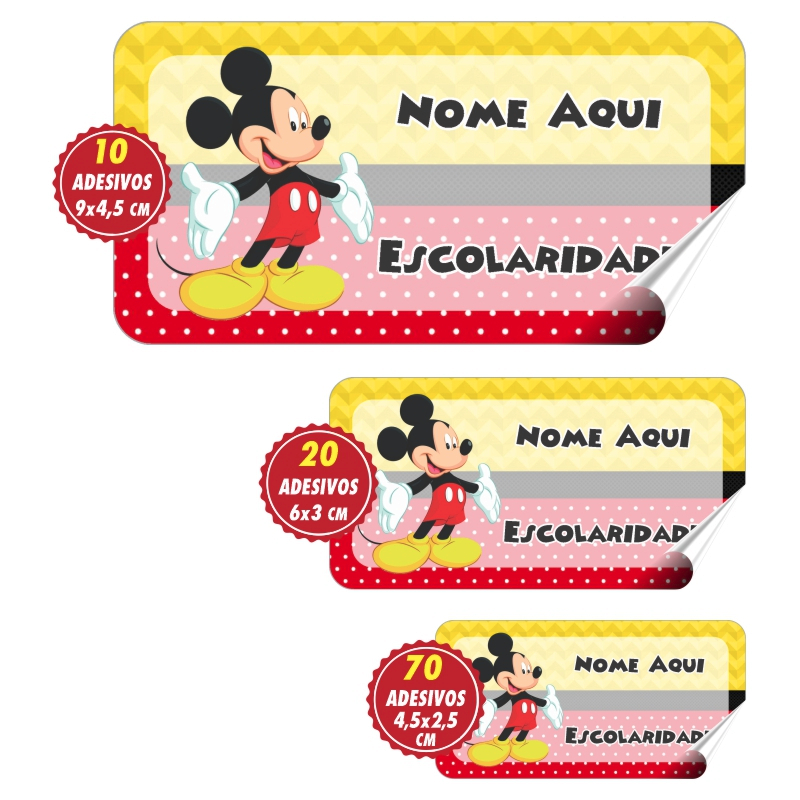 Etiqueta Material Escolar Mickey: Onde Comprar | BuscaProdutos
