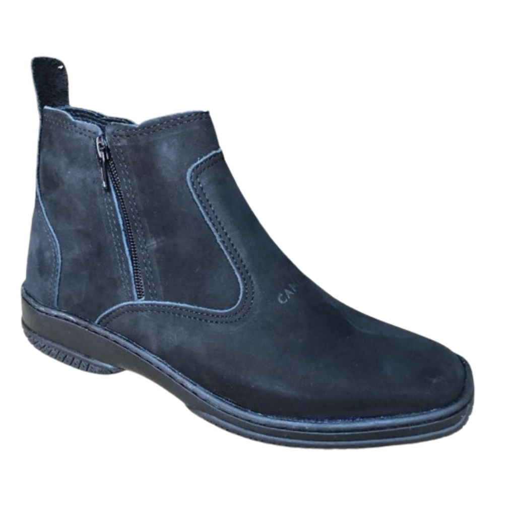 Bota Casual Masculina Estilo Country Social Botina Couro Nobuck Legitimo Ziper Varias Cores 2220