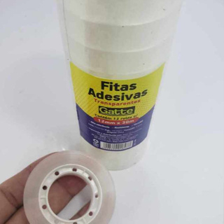 3 ROLOS Fita Adesiva Transparente Durex 12mm x 30m. em Oferta na Shopee