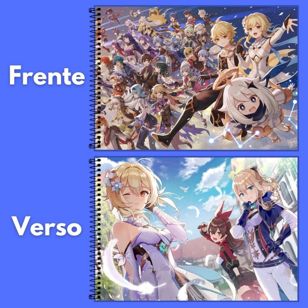Caderno de Desenho GENSHIN IMPACT Cartografia Personalizado -> 96 Folhas