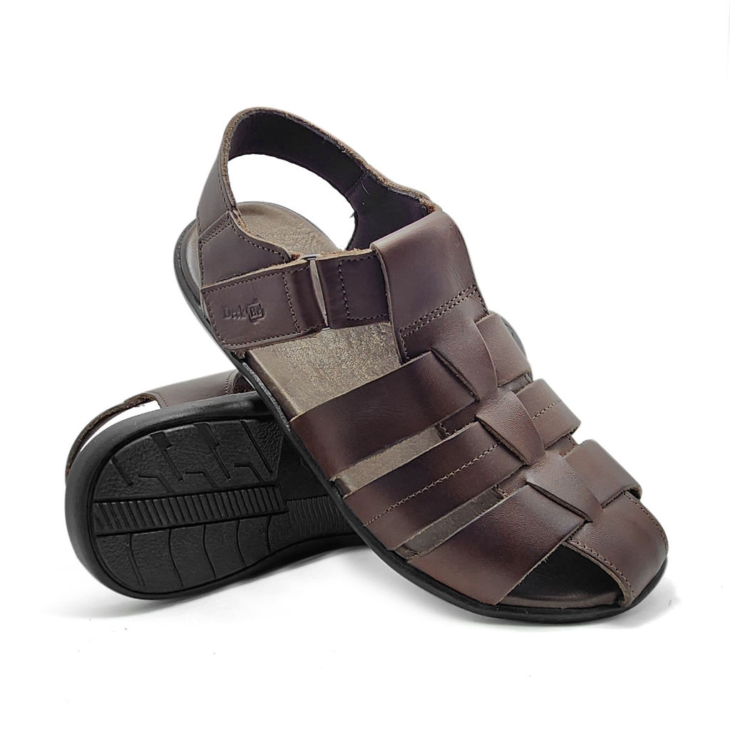 Sandália Franciscana Chinelo Ortopédico Masculino Anti Stress Couro Legítimo Café em Oferta na Shopee