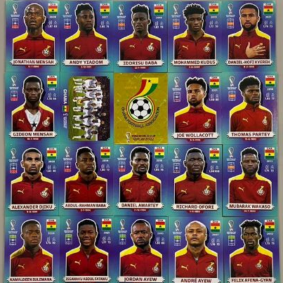Figurinhas Oficiais Copa 2022 - Time Gana