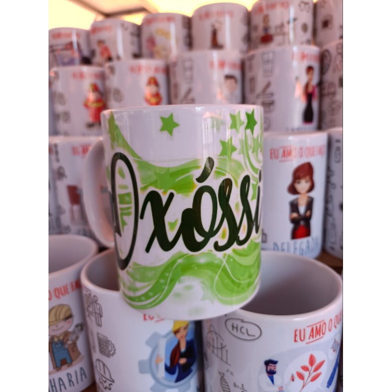 caneca em cerâmica orixá Oxóssi - umbanda, candomblé