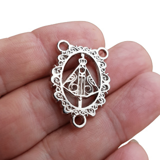 25 Entremeios para Montar Terços Nossa Senhora Aparecida Níquel ou Ouro Velho em Oferta na Shopee