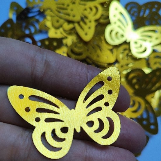 Borboletas Dourada - papel Lamicote em Oferta na Shopee