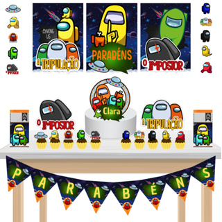 Kit Festa Fácil Kit Só Um Bolinho Among Us Jogos Mêsversário Aniversário em Oferta na Shopee