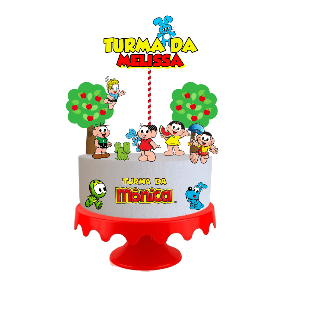 Topo de Bolo Topper de Bolo Aniversário TURMA DA MONICA