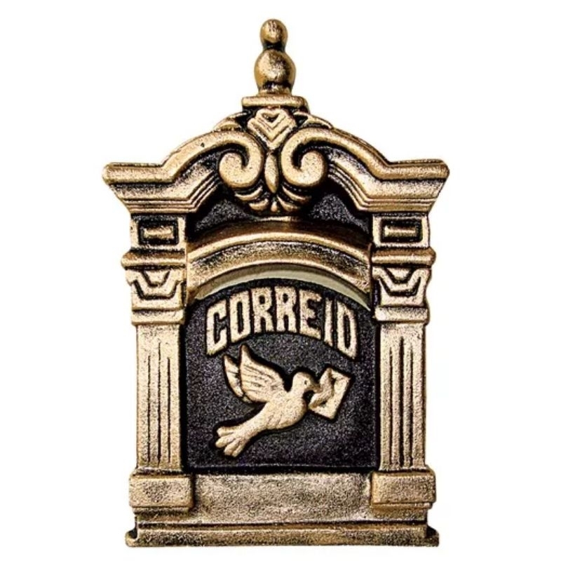 Caixa de correio grande N°12 embutir alumínio fundido colonial (2 cores)