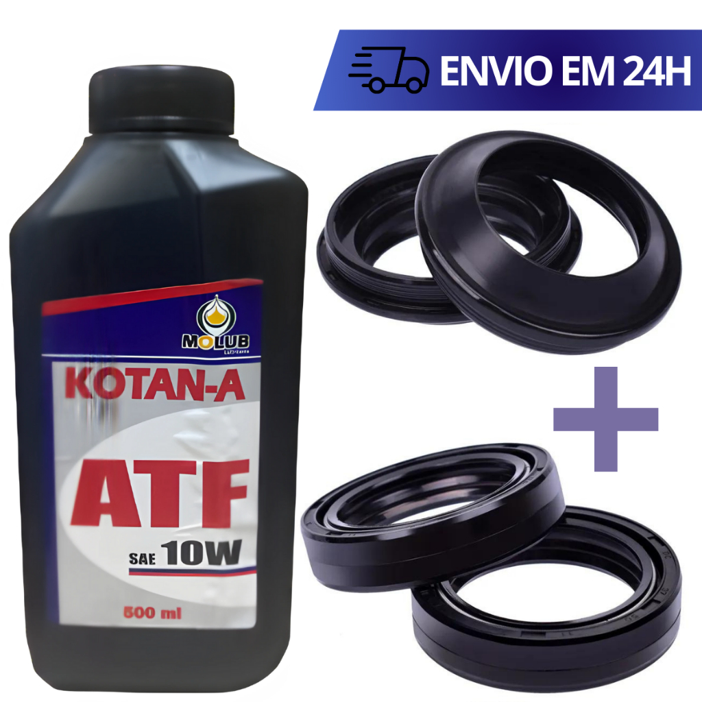 Retentor Bengala Suspensão Garfo Qualidade Original + Óleo Hidráulico Atf + Guarda Pó Cg Titan Fan Start Nxr 150 e 160