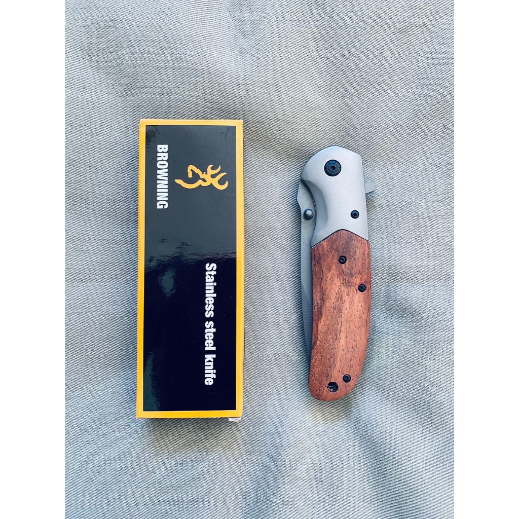 Canivete DA301 Cabo Madeira Semi Automatico Browning C/clip Momo