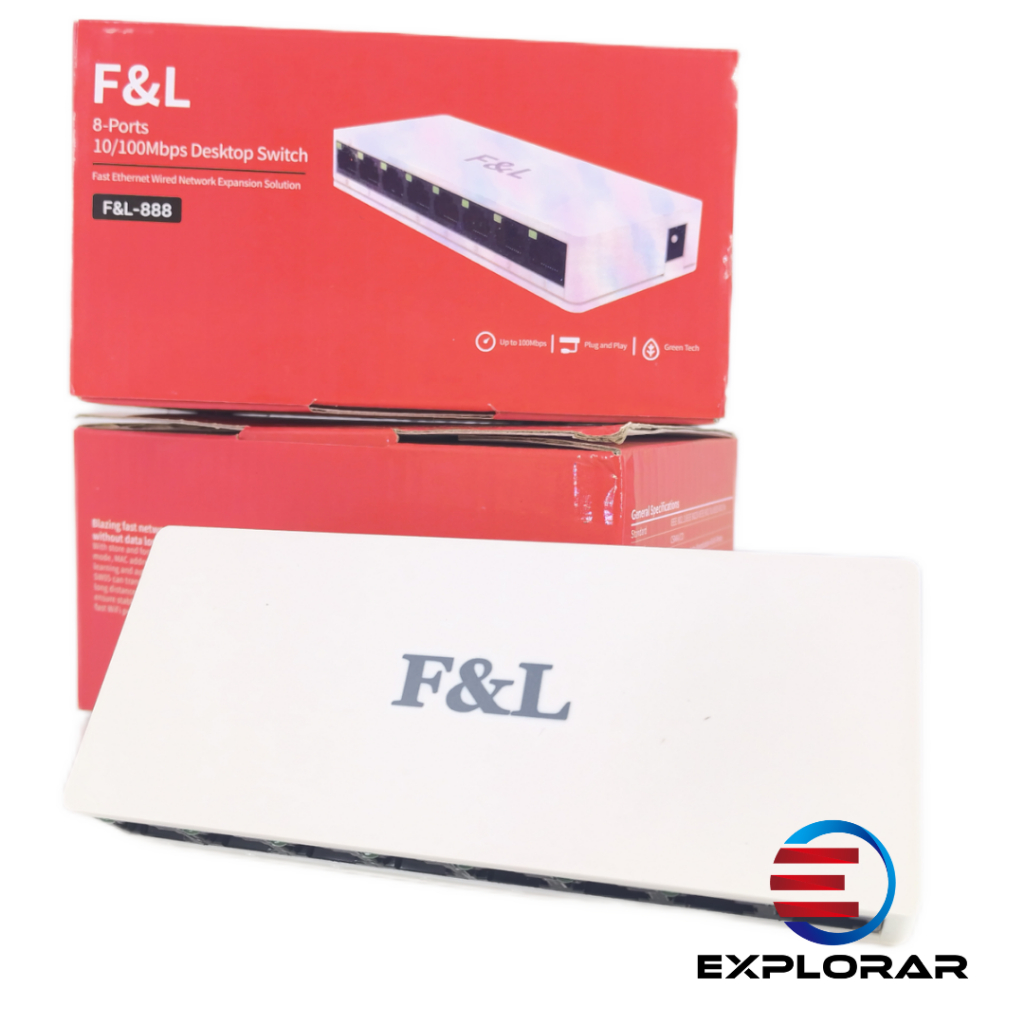 Hub Switch De Rede Internet Rj45 8 Portas 10/100mbps Com Fonte Bivolt