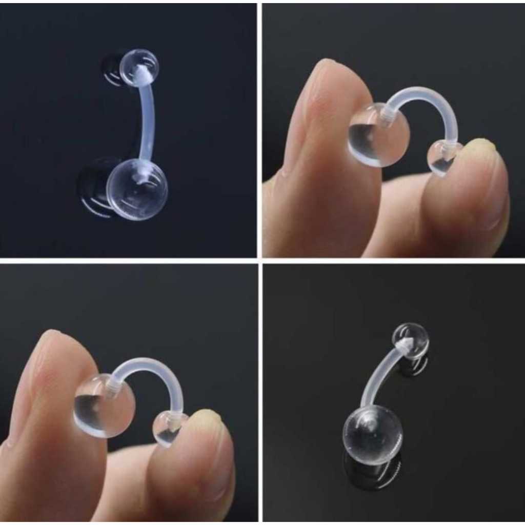 Piercing de Umbigo Transparente Silicone Flexíveis 1 unidade em Oferta na Shopee
