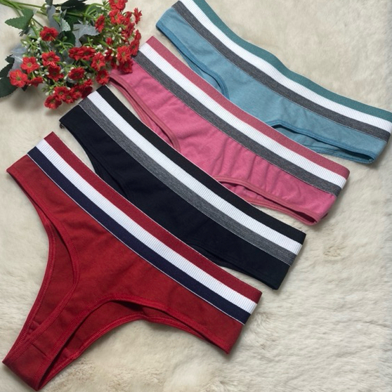 Kit 5 Calcinha De Algodão Fio Dental Cós Alto Premium Confortável Barato Lingerie em Oferta na Shopee