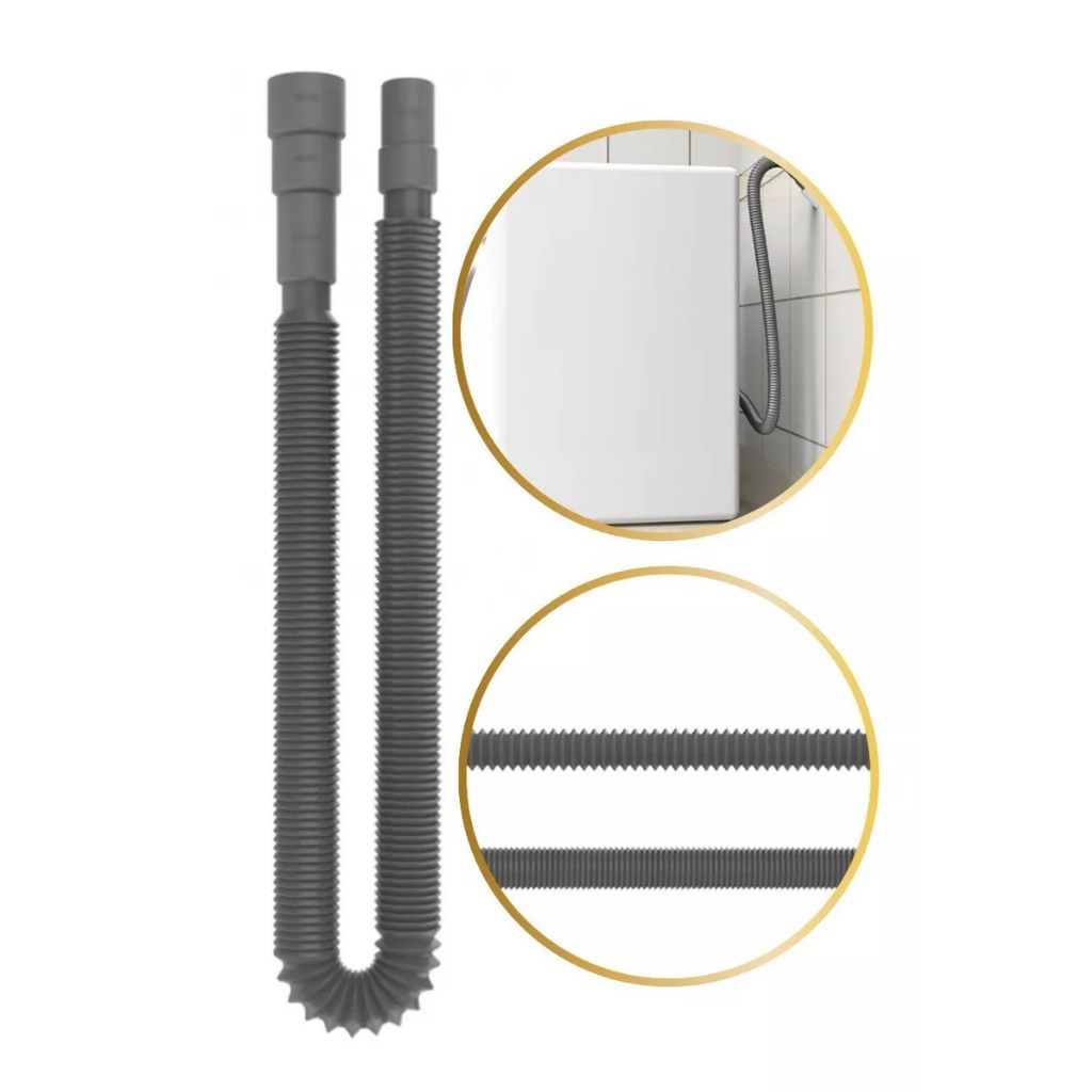 Saída Mangueira Máquina Lavar Roupa E Lava Louça 2,20m Flexível Ajustável Universal