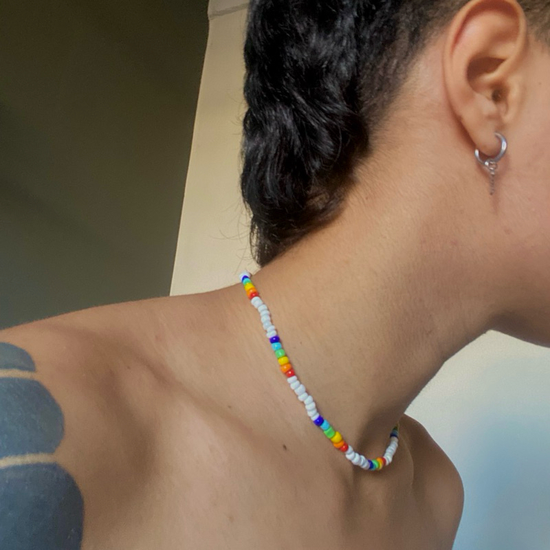 Colar lgbt colar de arco íris Gargantilha arco íris gargantilha chocker lgbt colar lgbt