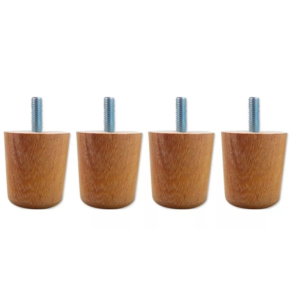 Pé Cama Box / Moveis Madeira De Lei 5cm  Preto ou Natural com Parafuso 5/16 em Oferta na Shopee