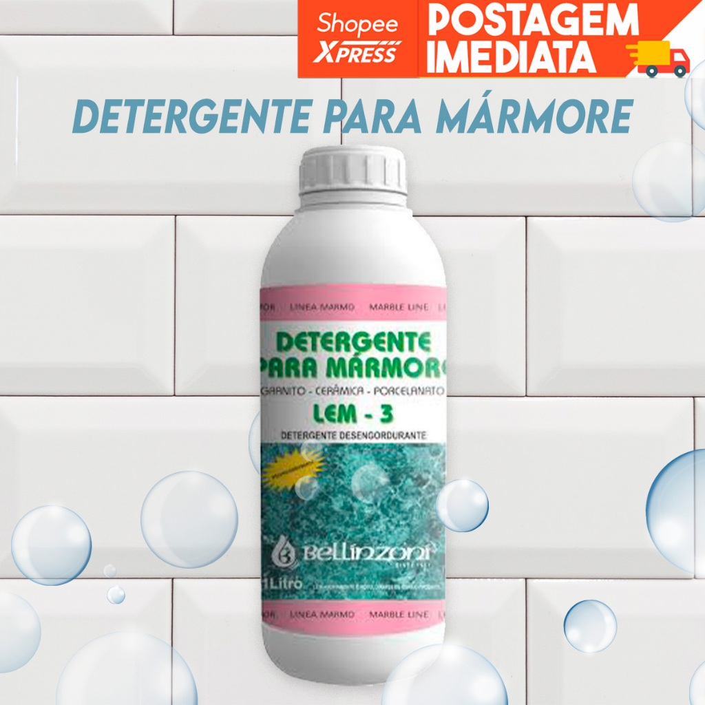 Detergente Para Limpeza Porcelanatos Cerâmicas LEM 3 1 Litro Bellinzoni