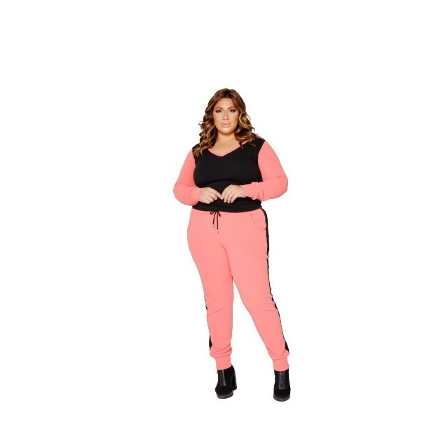 Conjunto Moletom Calça E Blusa Feminino Listras Lateral Verão P ao Xg 22