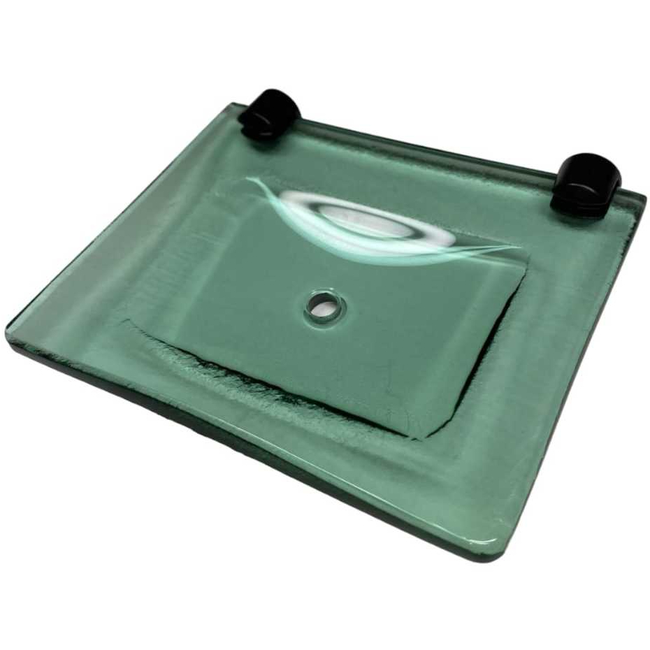 Porta Sabonete Reto - Vidro - 11x15cm 8mm (Linha Black)