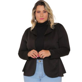 Blazer Plus Size Casaco Neoprene Corte A Laser G1 G2 G3