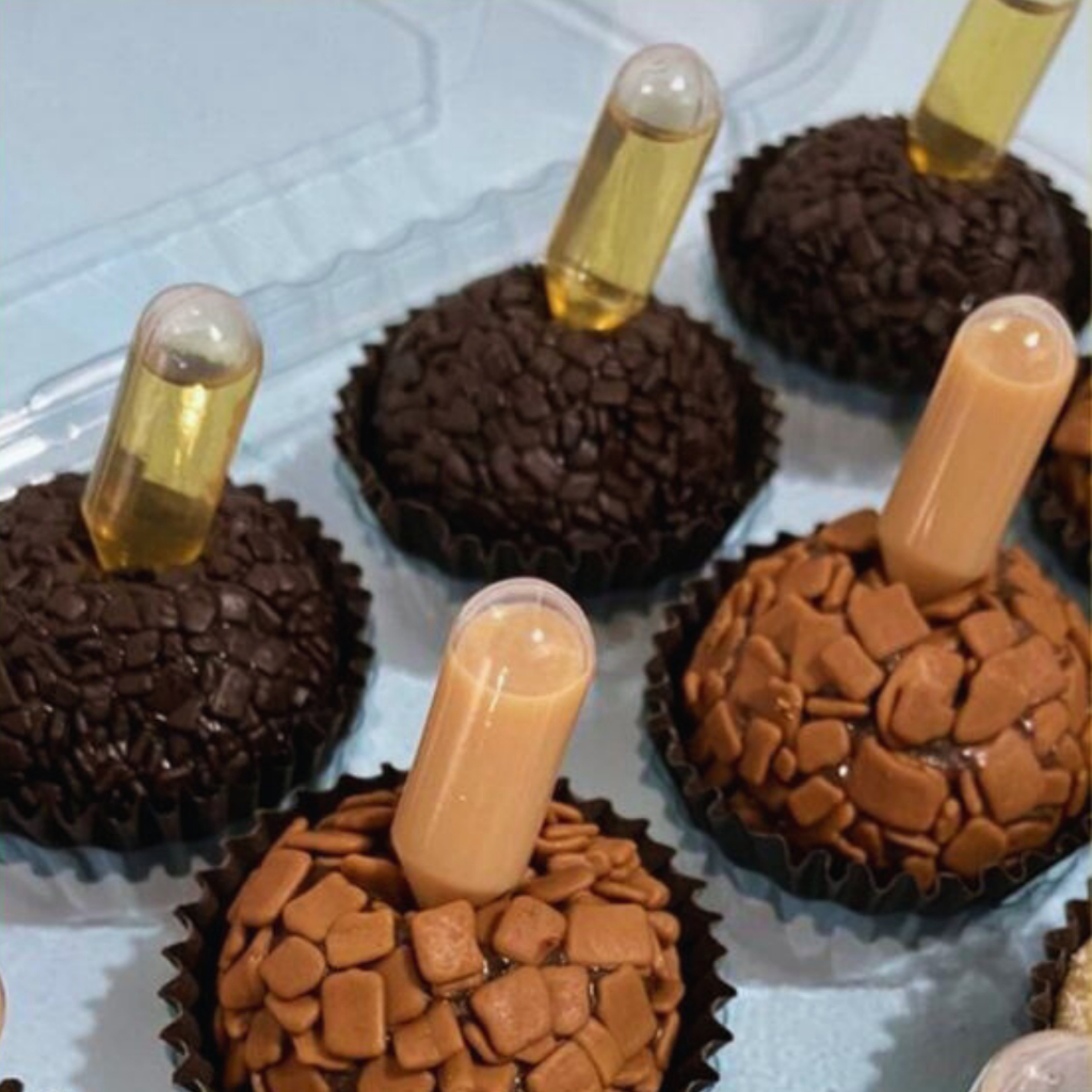 Pct C/ 50 100 200 Und Ampola Saborizante Doces Gourmet brigadeiro doces e docinhos cupcakes festa
