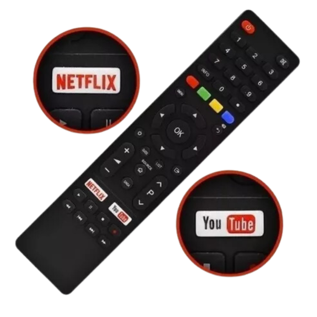 FBG-9005 Controle Remoto Compativel com Tv Philco Britânia Smart com Tecla Netflix E Youtube