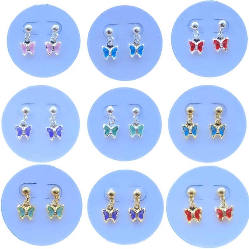 Brinco borboleta delicado infantil hipoalergênicos