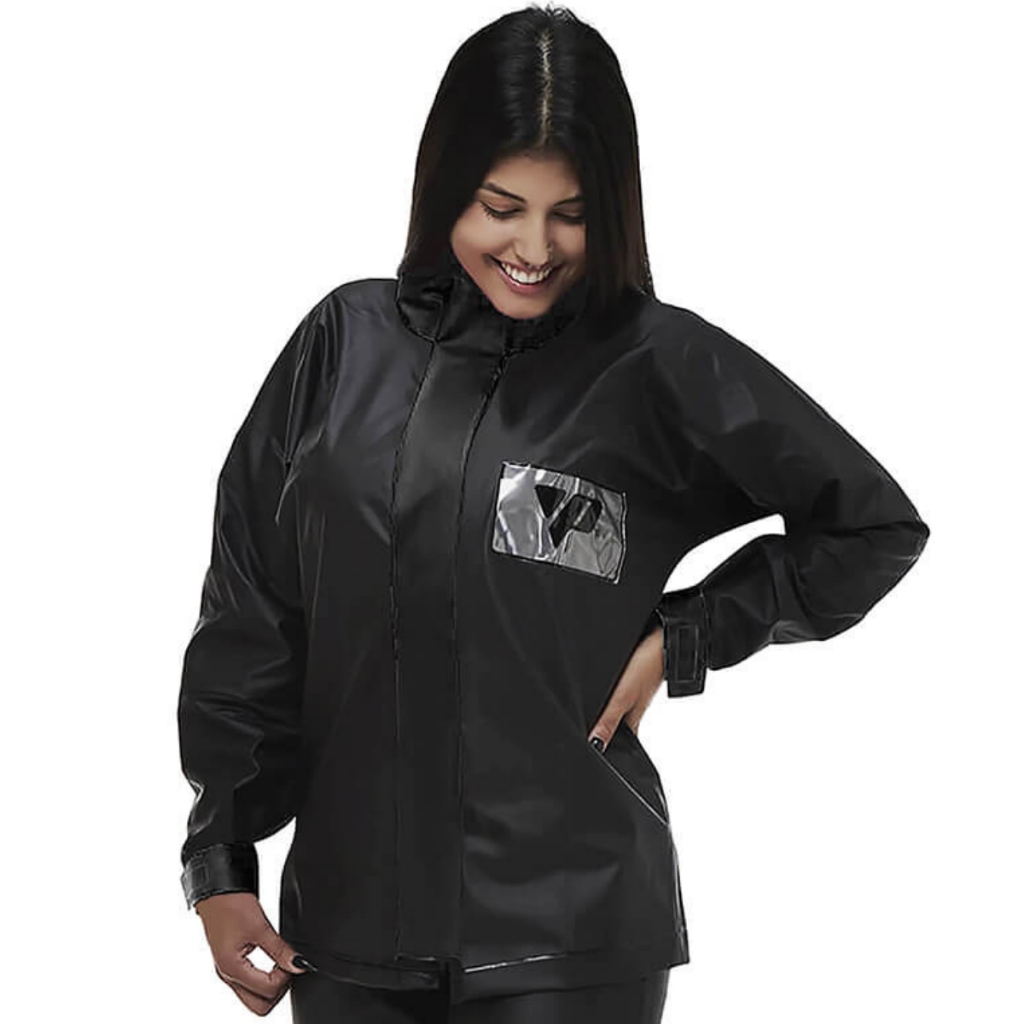 Capa De Chuva Para Motoqueiro Pantaneiro Feminino Pvc Com Gola