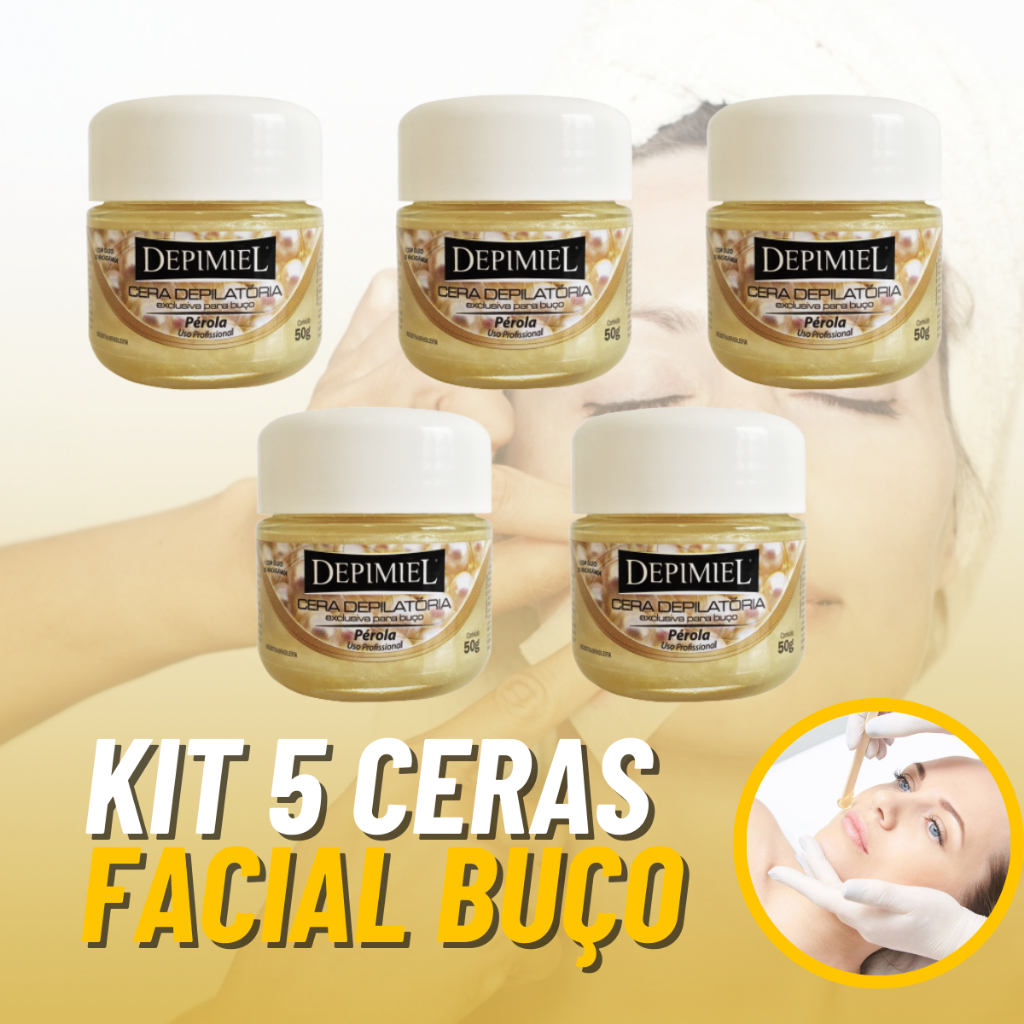 Cera Depilatória Profissional Para Buço Pérola 50g Depimiel Cera Facial em Oferta na Shopee