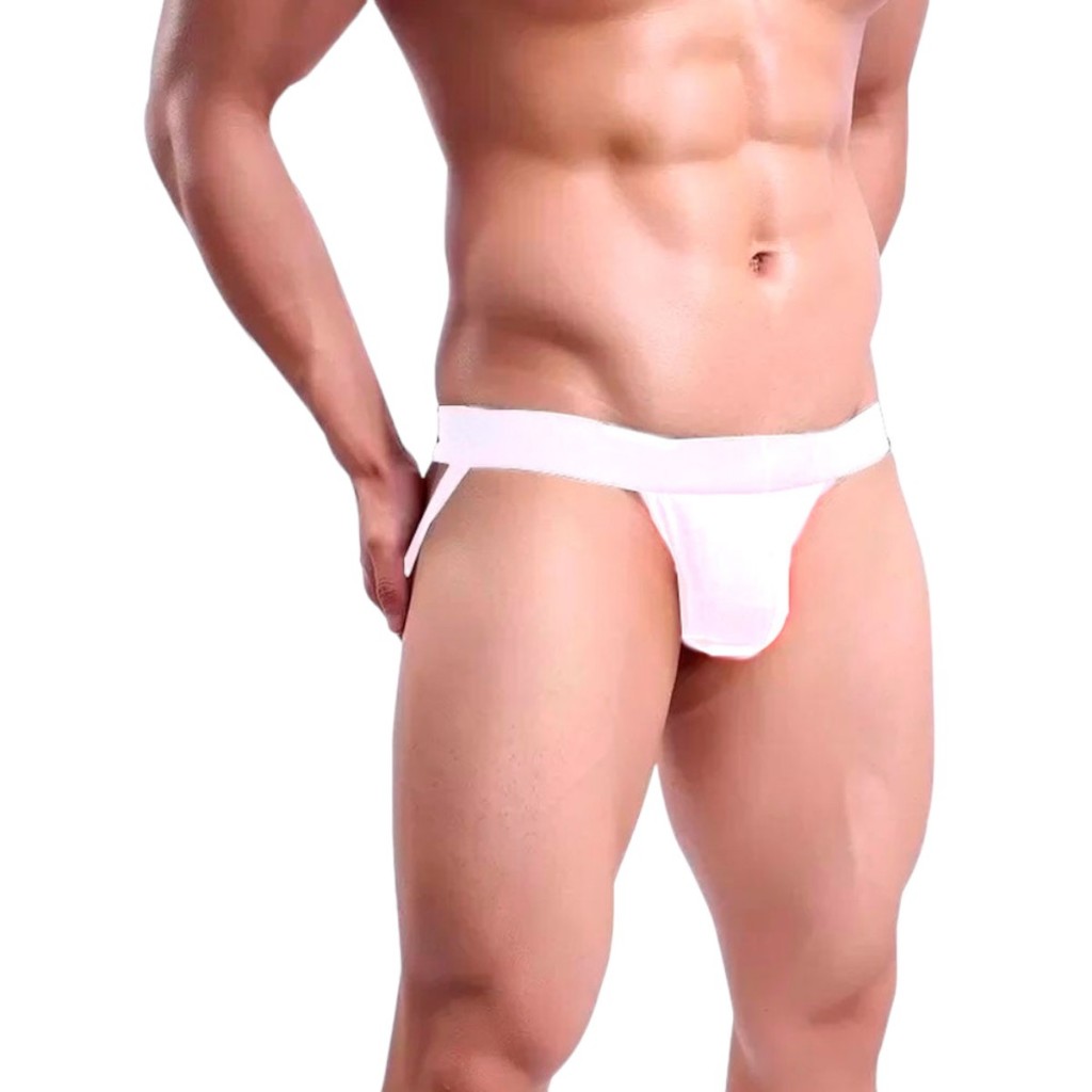 Cueca Jockstrap Branca John Skull