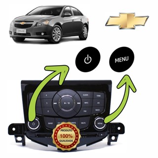 Kit Adesivos para os Botões POWER e MENU do Rádio / Som do Chevrolet Cruze | Botões descascados em Oferta na Shopee