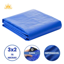 Lona Plastica Cobertura Impermeavel Azul 3x2 Starfer