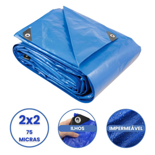 Lona Plastica Cobertura Impermeavel Azul 2x2 Starfer em Oferta na Shopee