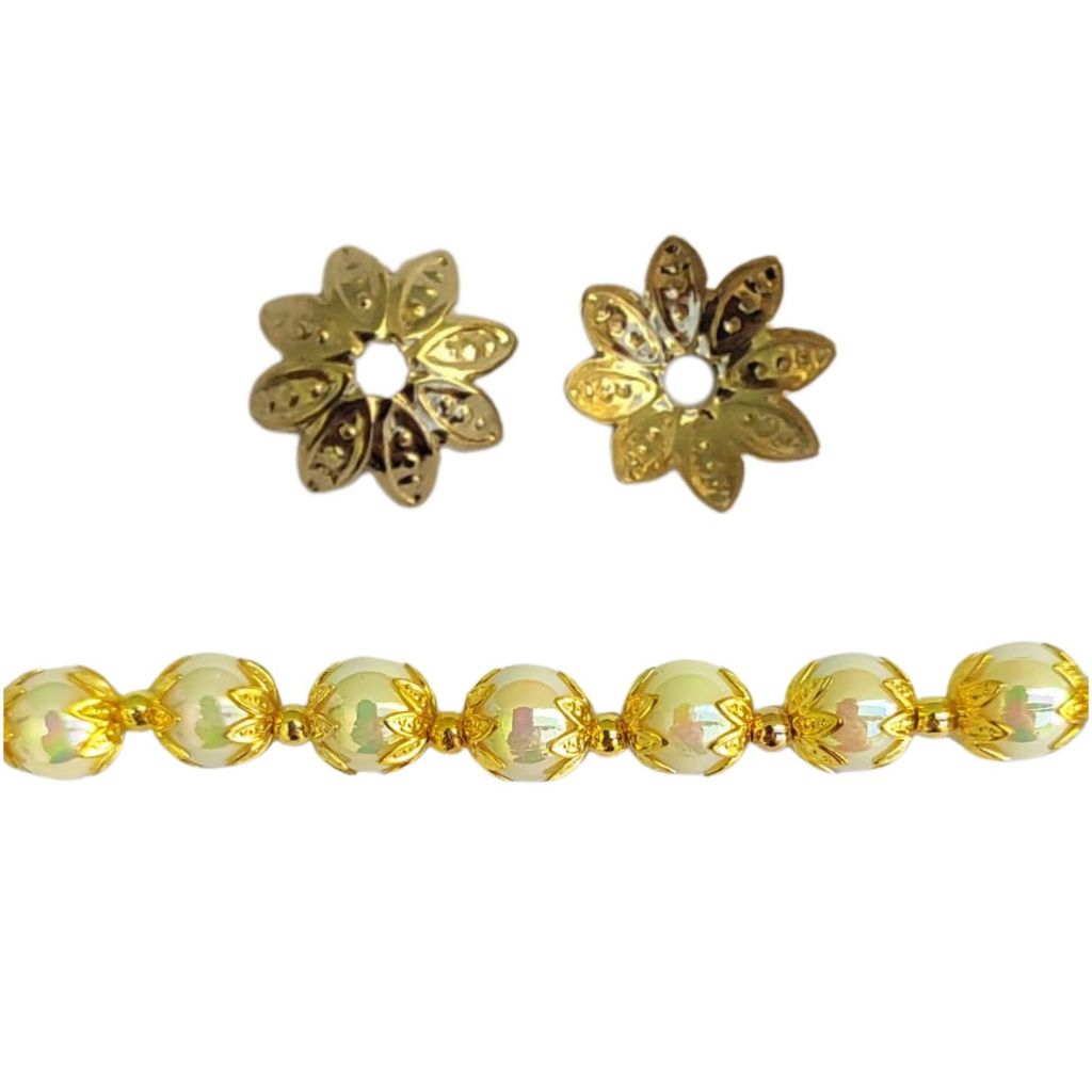 100un Tulipa Flor P/ Pérola De 8 E 9mm Bijuteria e Artesanato